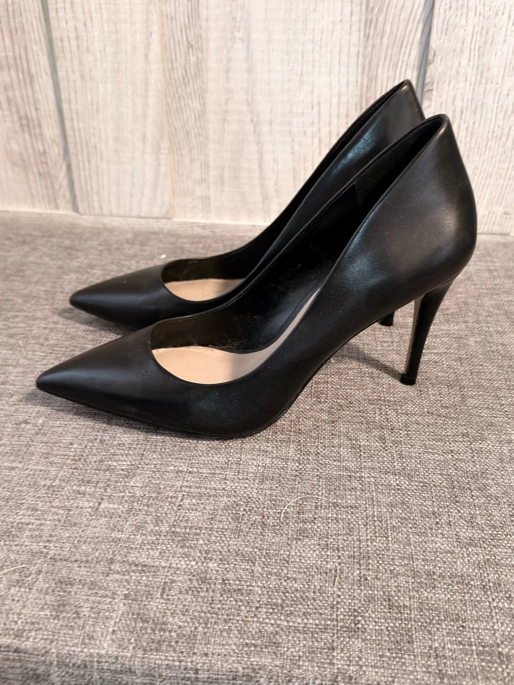 Aldo Black Pointed-Toe Leather Pumps